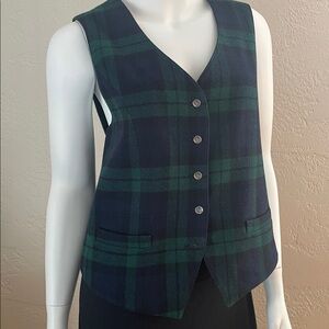 GAP Plaid Vest with Back Bow Detail